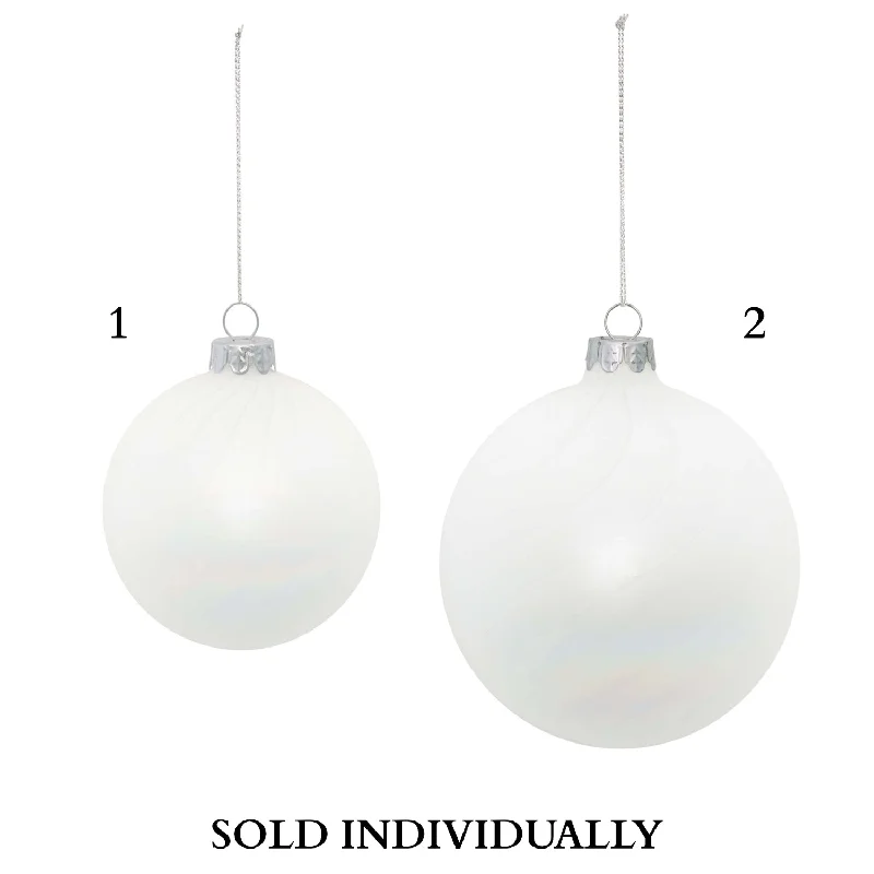 Glass Ball Ornament, 3"D / 4"D (2 Styles - Sold individually)