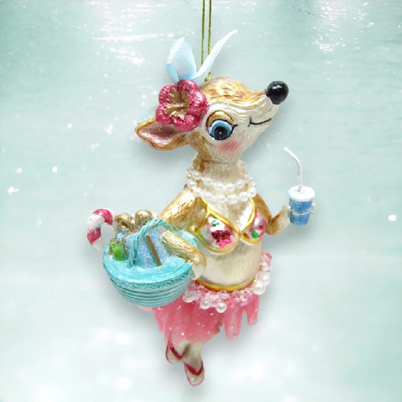 Beach Female Reindeer Ornament