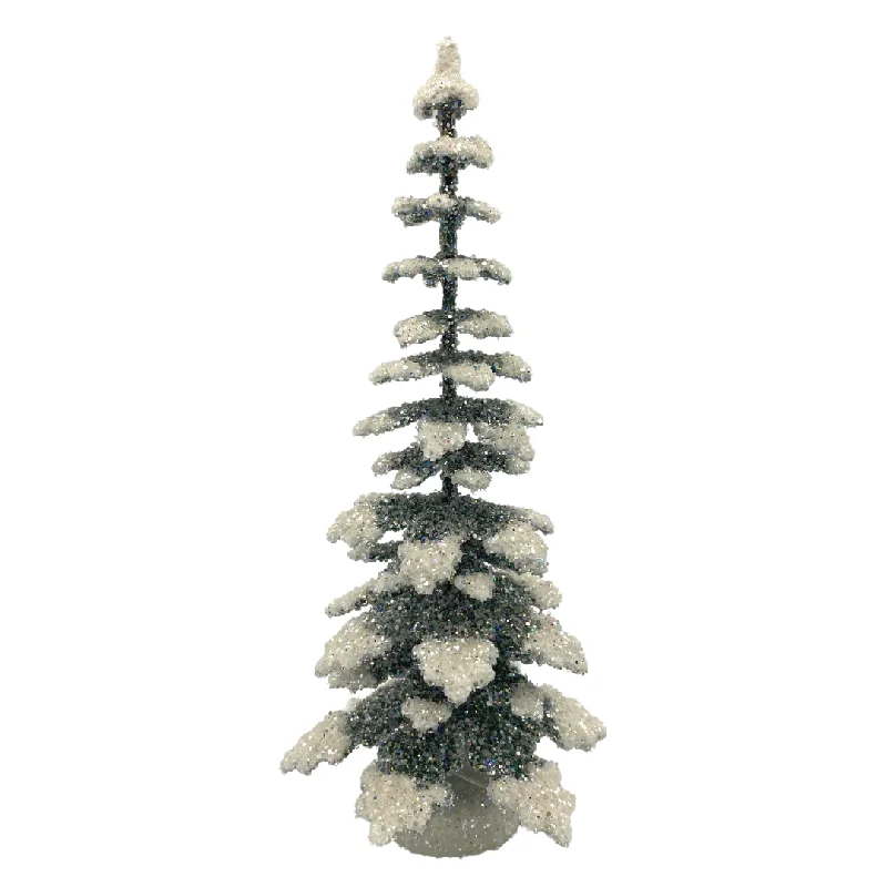 Cardboard Tree, Dark Green with Snow, 20 cm by Ino Schaller