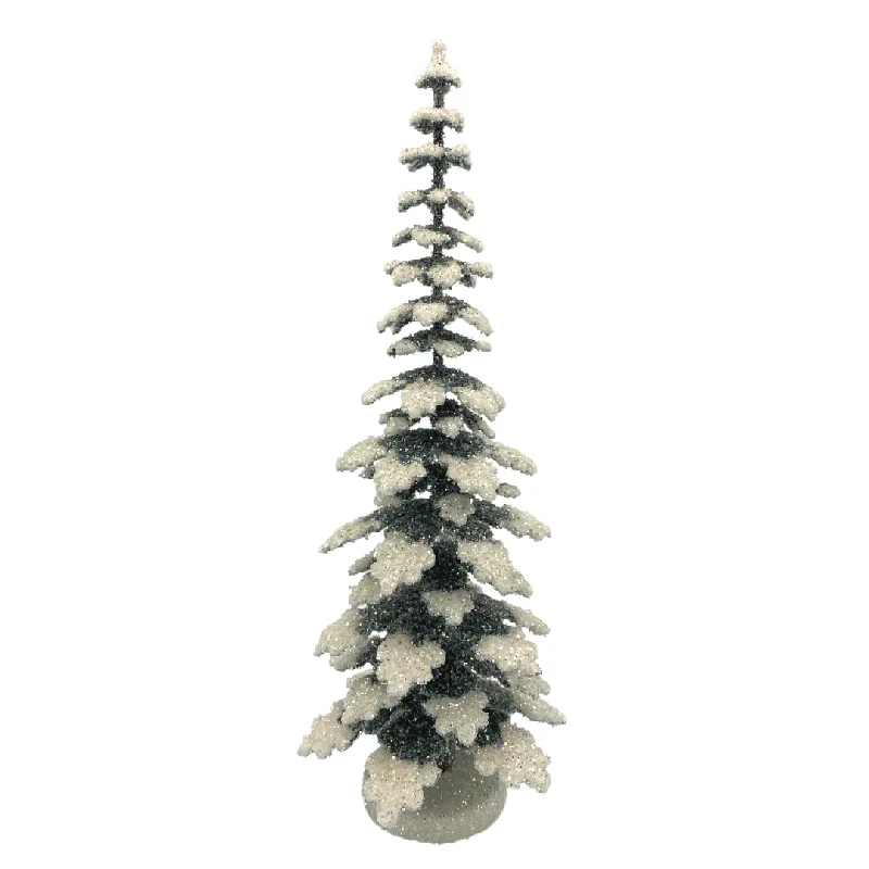 Cardboard Tree, Dark Green with Snow, 30 cm by Ino Schaller