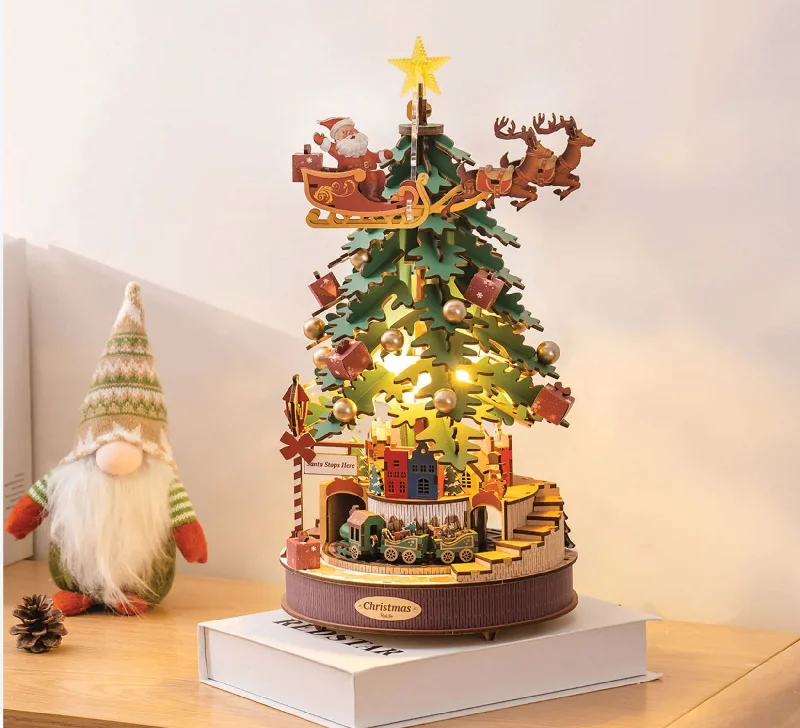 Christmas Melody Tree Wooden Mechanical Model