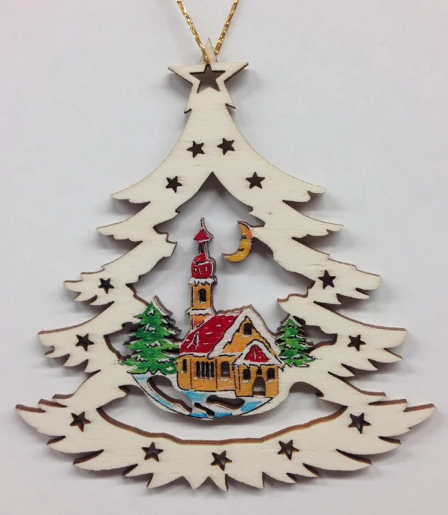 Church in Tree Wood Ornament by  Wandera GmbH