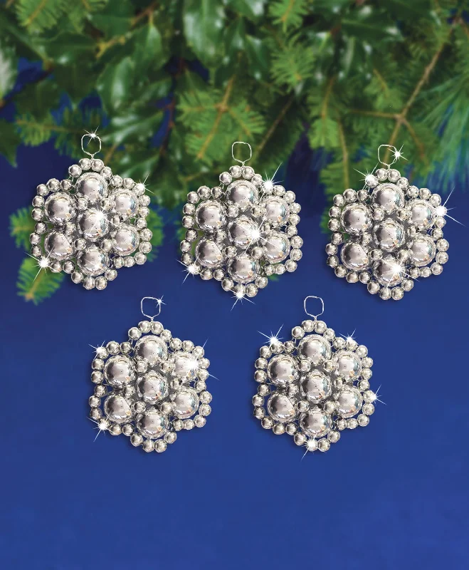 Frosty Flowers Beaded Ornaments