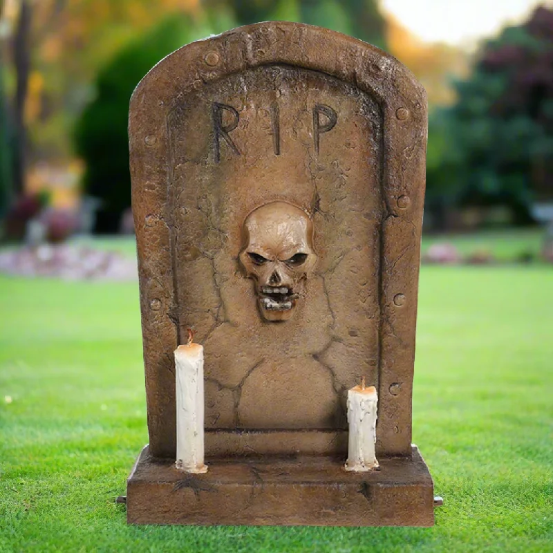 Gravestone with Two Candles