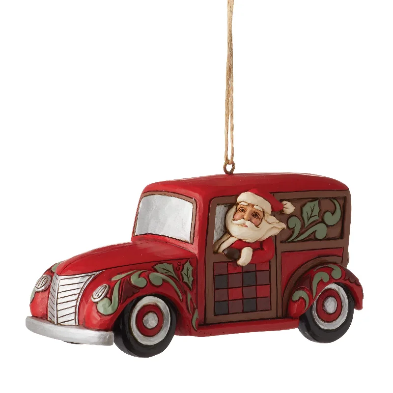 HG Santa Woody Wagon Ornament