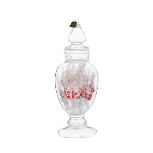 Large Peppermint Candy Jar Ornament, 8.25"