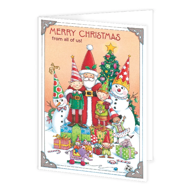 Santa and Elves Greeting Card