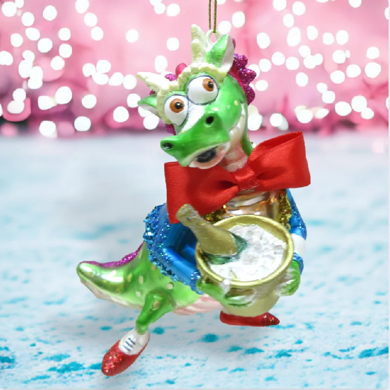 Mr Crocodile w/Wine Ornament