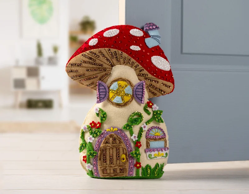 Mushroom Manor Felt Door Stop