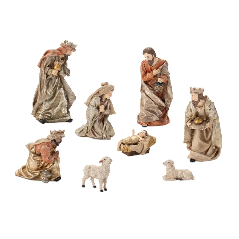 Nativity (8 piece Set) 1.75"H - 7.25"H Resin