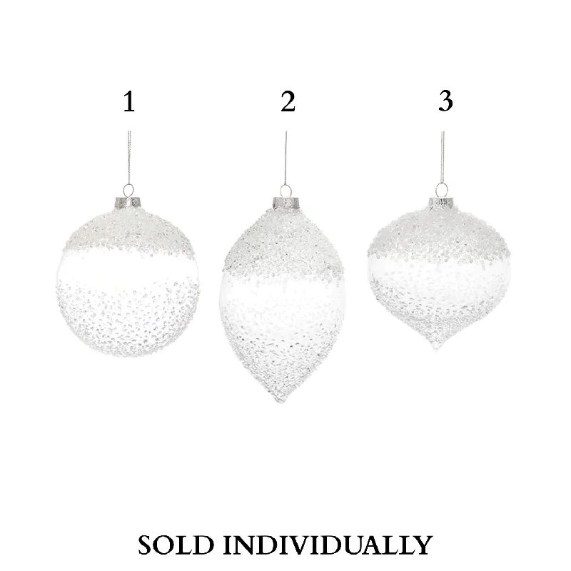 Ornament (3 Styles) 5.75"H, 7"H, Glass (Sold Individually)