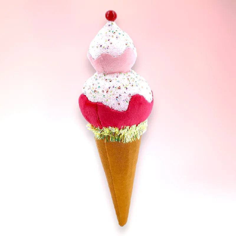 Pink Ice Cream Cone Ornament