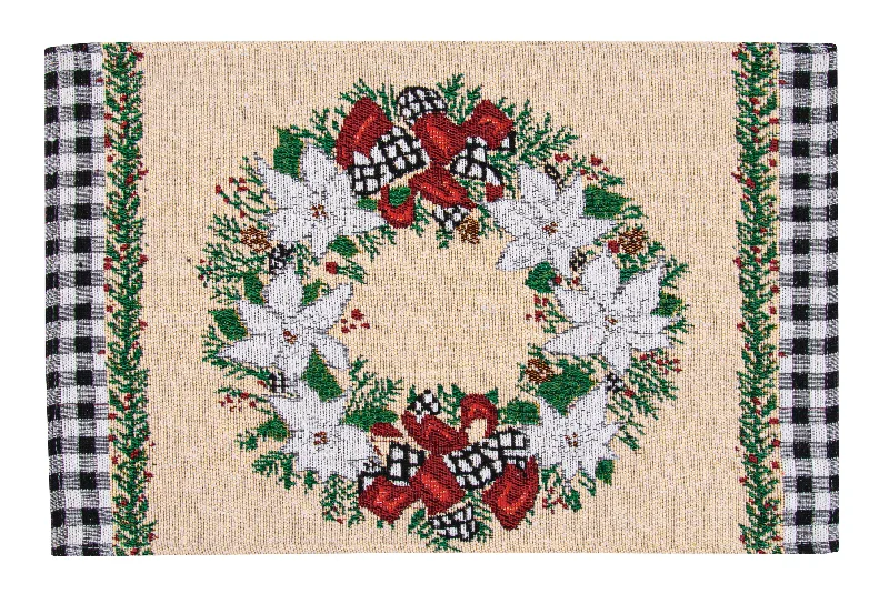 Plaid Wreath Tapestry Placemat