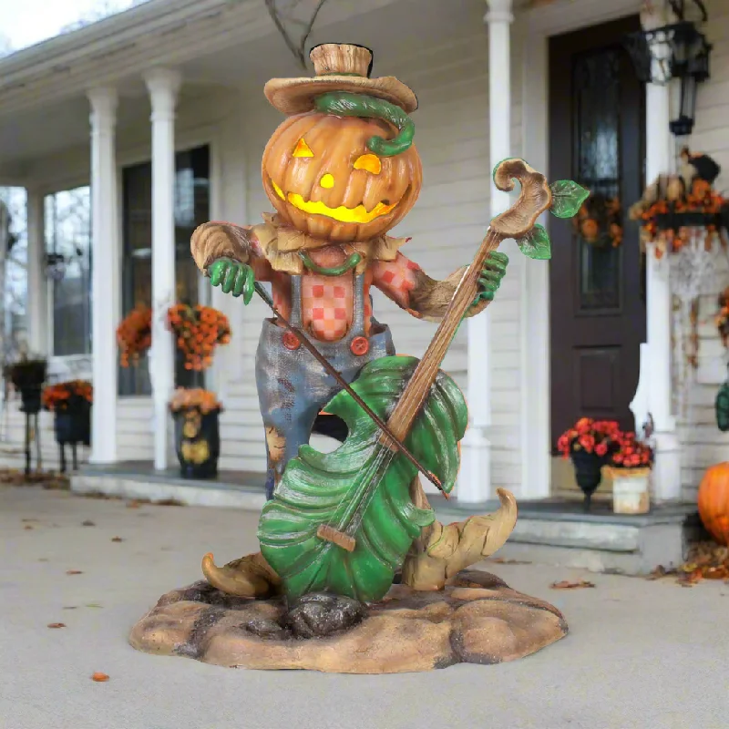 Pumpkin Scarecrow Playing Cello