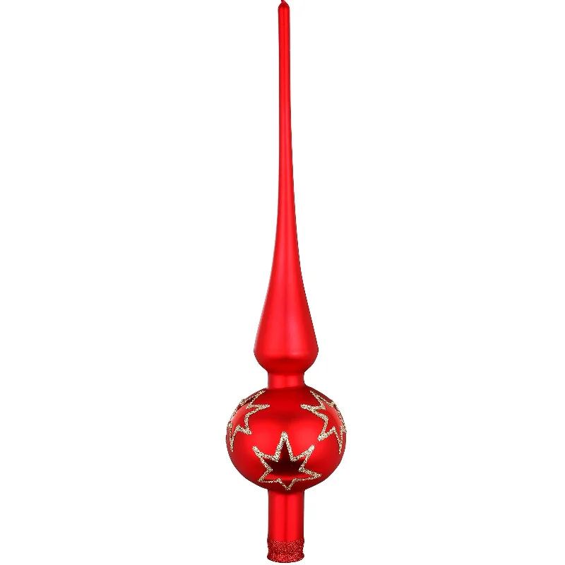 Rising Star Tree Topper, red matte by Inge Glas of Germany