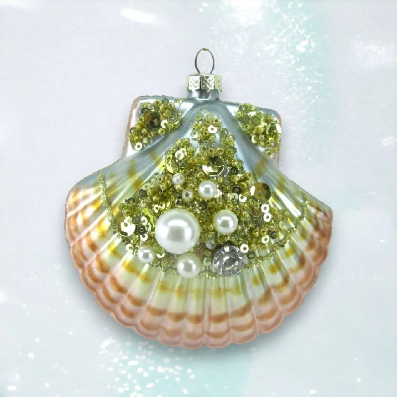 Shimmer Scallop Shell Ornament