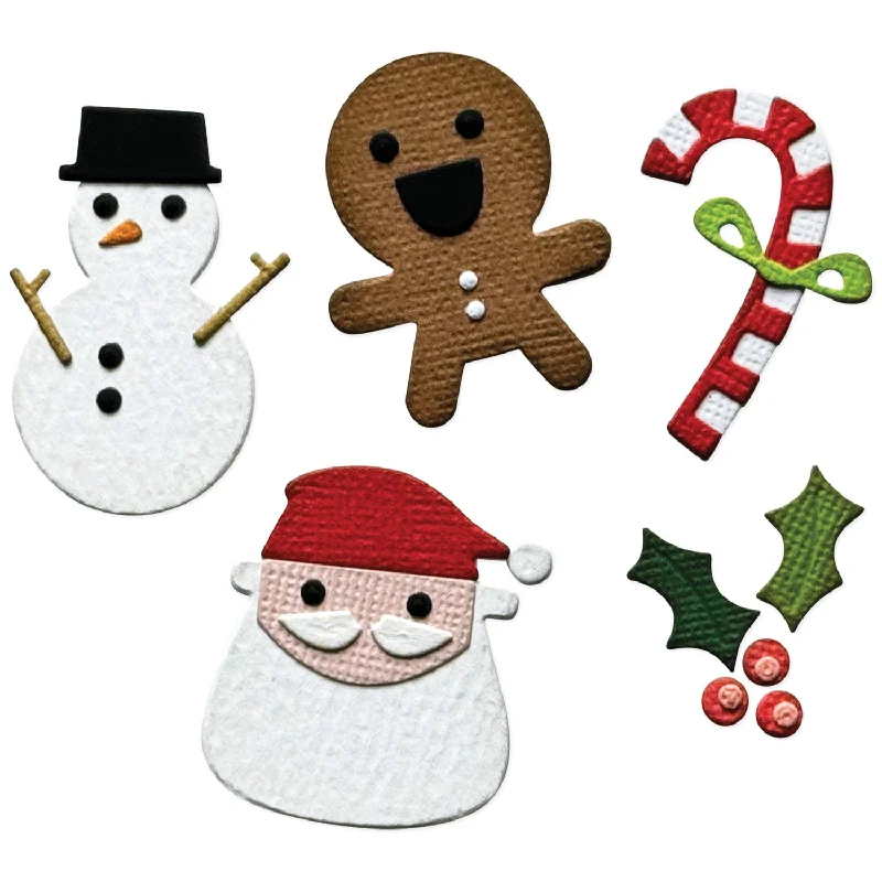 Sizzix 2-D Texture Fades Embossing Folder w/5PK Thinlits Set - Vault Side-Order Christmas Minis by Tim Holtz