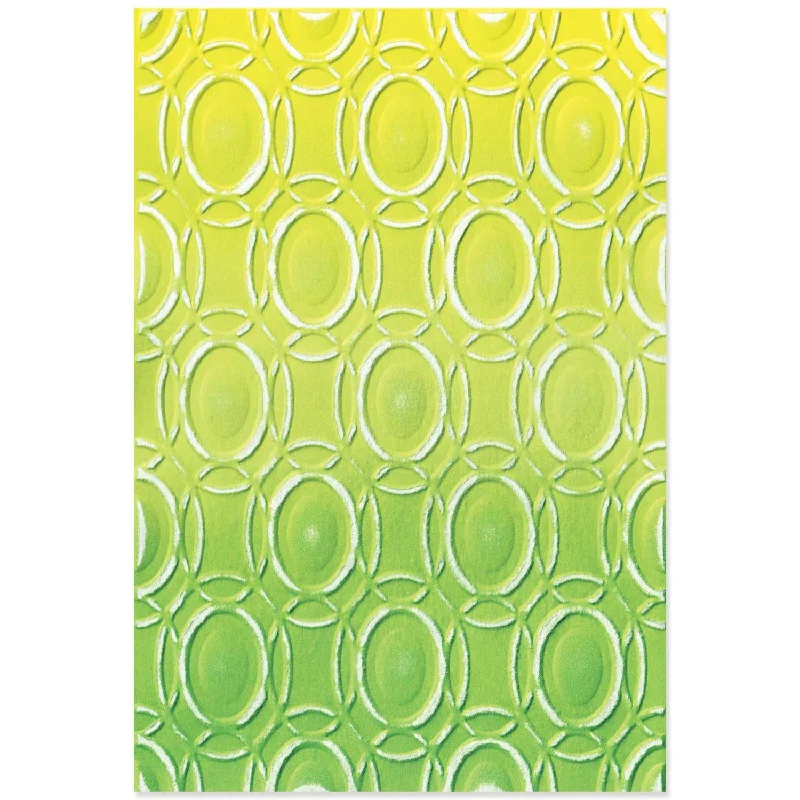 Sizzix 3-D Textured Impressions Embossing Folder - Cosmopolitan, Golden Rings by Stacey Park