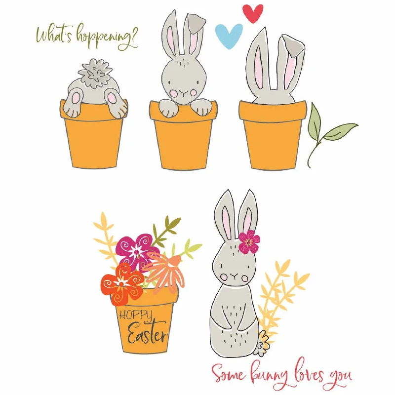 Sizzix Clear Stamps Set 15PK - Bunny Bits & Blooms by Catherine Pooler