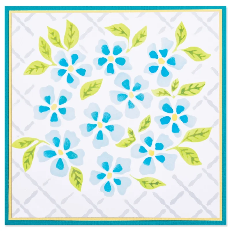 Sizzix Layered Stencil 4PK - Watercolour Flowers & Lattice by Eileen Hull