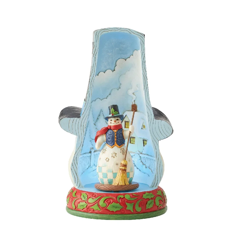 Snowman in Hat Lighted Rotator