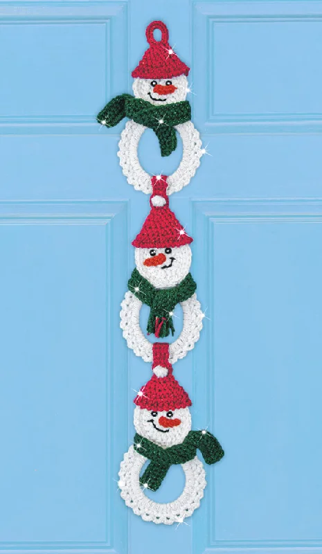 Snowman Trio Crochet Door Hanger