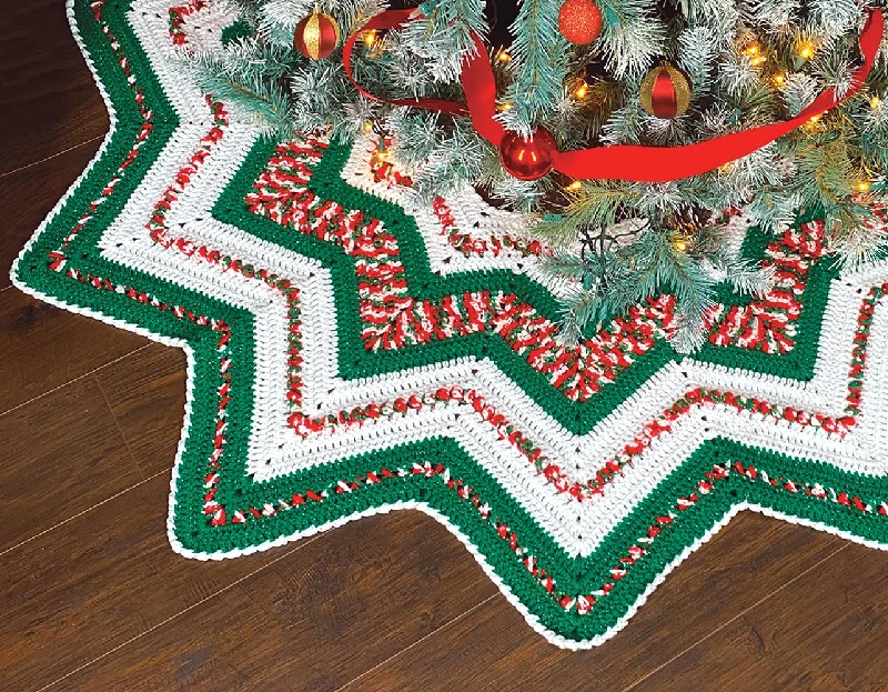 Sparkling Star Crochet Tree Skirt