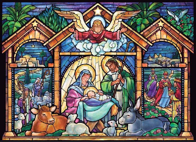 Stained Glass Nativity Advent Calendar Puzzle