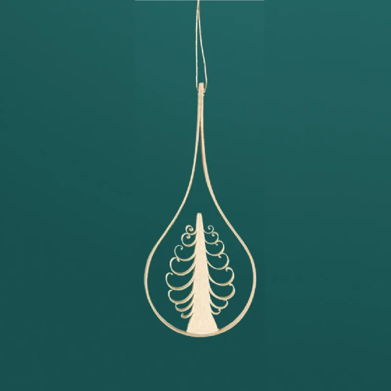 Teardrop with curled wood flat tree, natural by Martina Rudolph