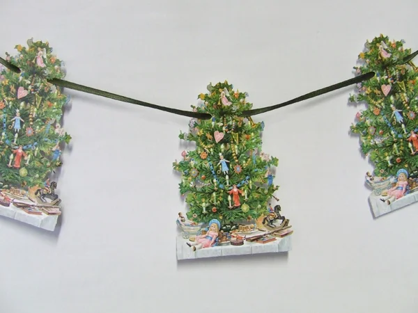 Victorian Style Scrap Tree and Toys Garland by Ernst Freihoff Papierwaren