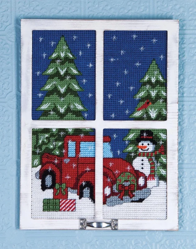 Winter Days Window Frame Plastic Canvas Kit