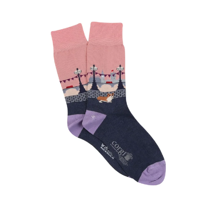 Women's Royal Collection Corgi in the City Cotton Socks