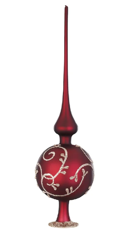 Rococo Tree Topper, port wine matte, 14.2" by Inge Glas of Germany